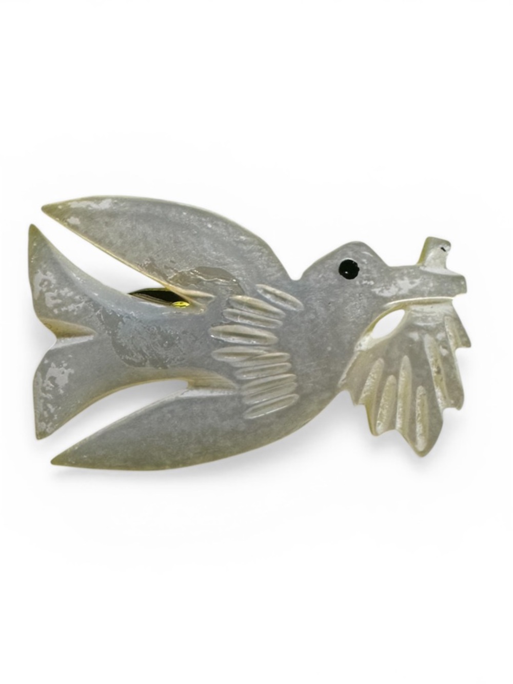 Vintage Dove of Peace / Olive Branch Brooch | Pin | Lapel - Mother of Pearl